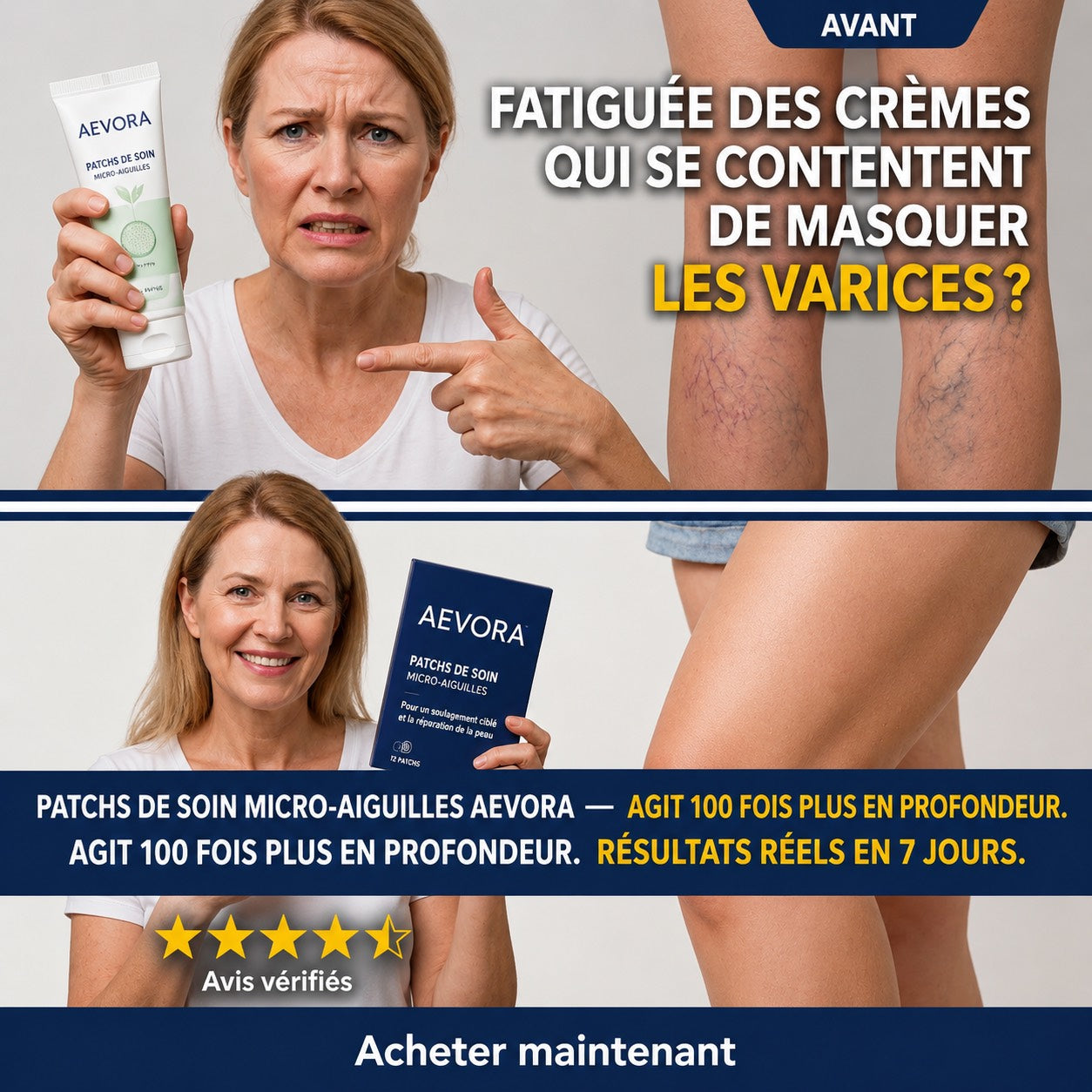 Patch Aevora emballage boite - soin varices sans ordonnance sans chirurgie
